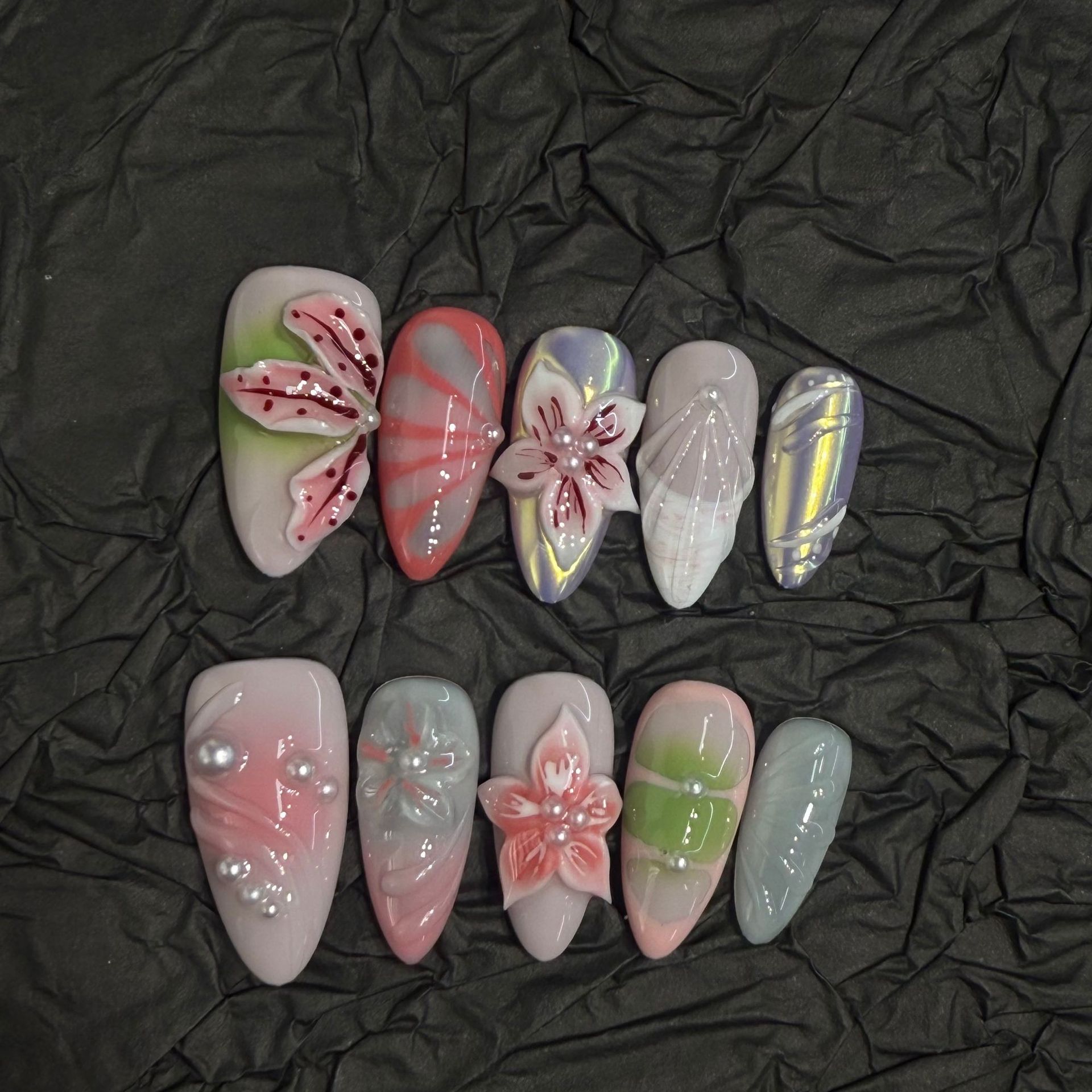 Custom-carved Purely Handmade Wearable Nails