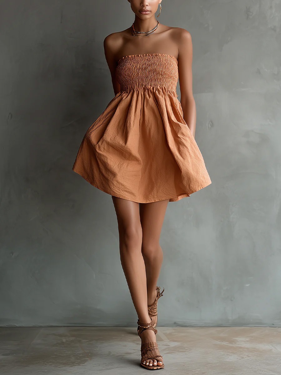 Women's Strapless Mini Dress – Full Length Outfit View