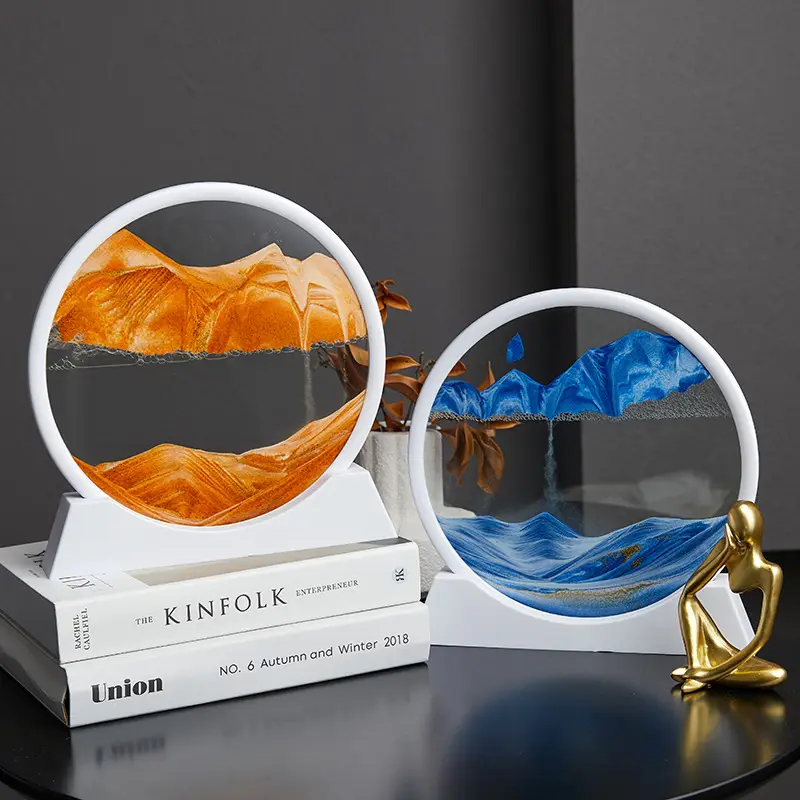 Creative Hourglass Quicksand Painting Dynamic Art Furnishings Ornaments Round Quicksand Painting
