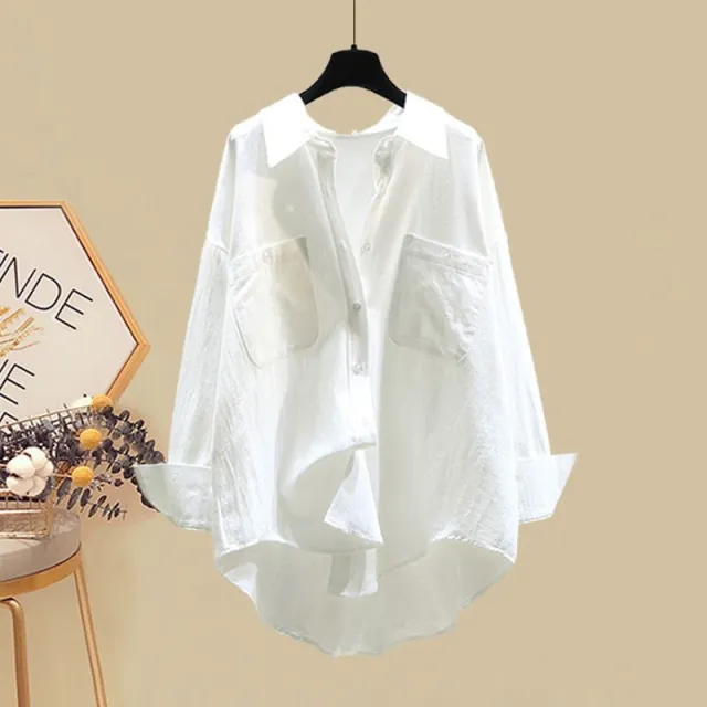 Fried Street Shirt Vest With Temperament Shorts Three piece Set White Shirt - Shop at LoveMi