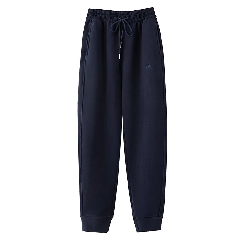 Women's Autumn Winter Ankle-banded Thick Casual Pants Outdoor - Navy