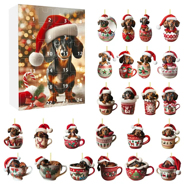 Christmas Coming Blind Box Sausage Dog Cup Pendant Type D Gj283004 - Shop at LoveMi