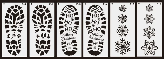 Christmas Footprints Hollow Out Template Ruler 6Pcs Set - Shop at LoveMi