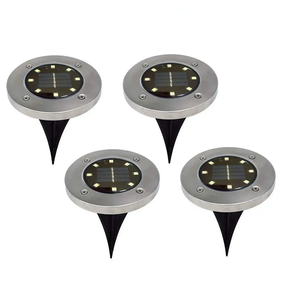8led Solar Underground Light Stainless Steel Solar Lawn Lamp