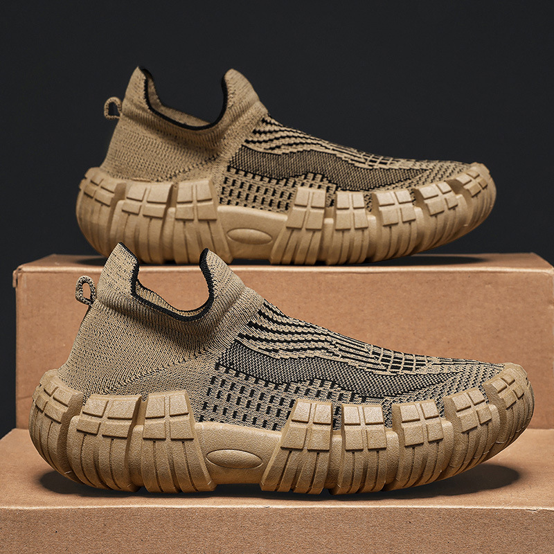 Mens Lightweight Non-slip Soft-soled Mesh Flyknit Casual Sports Shoes