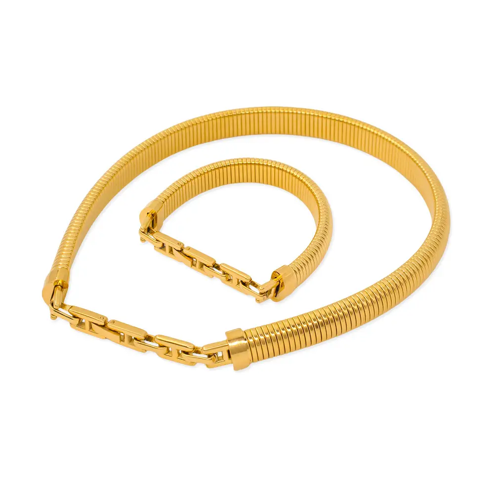 Korean Style Snake Bone Stitching Chain Suit Women's Gold Plated