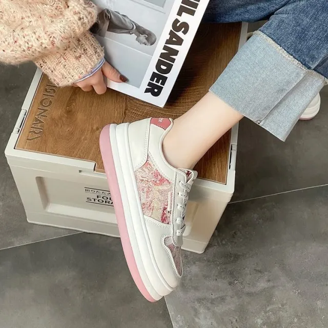 Wheat Ear Oil Painting Casual Retro Commuting Shoes Rice Noodles 37 - Shop at LoveMi