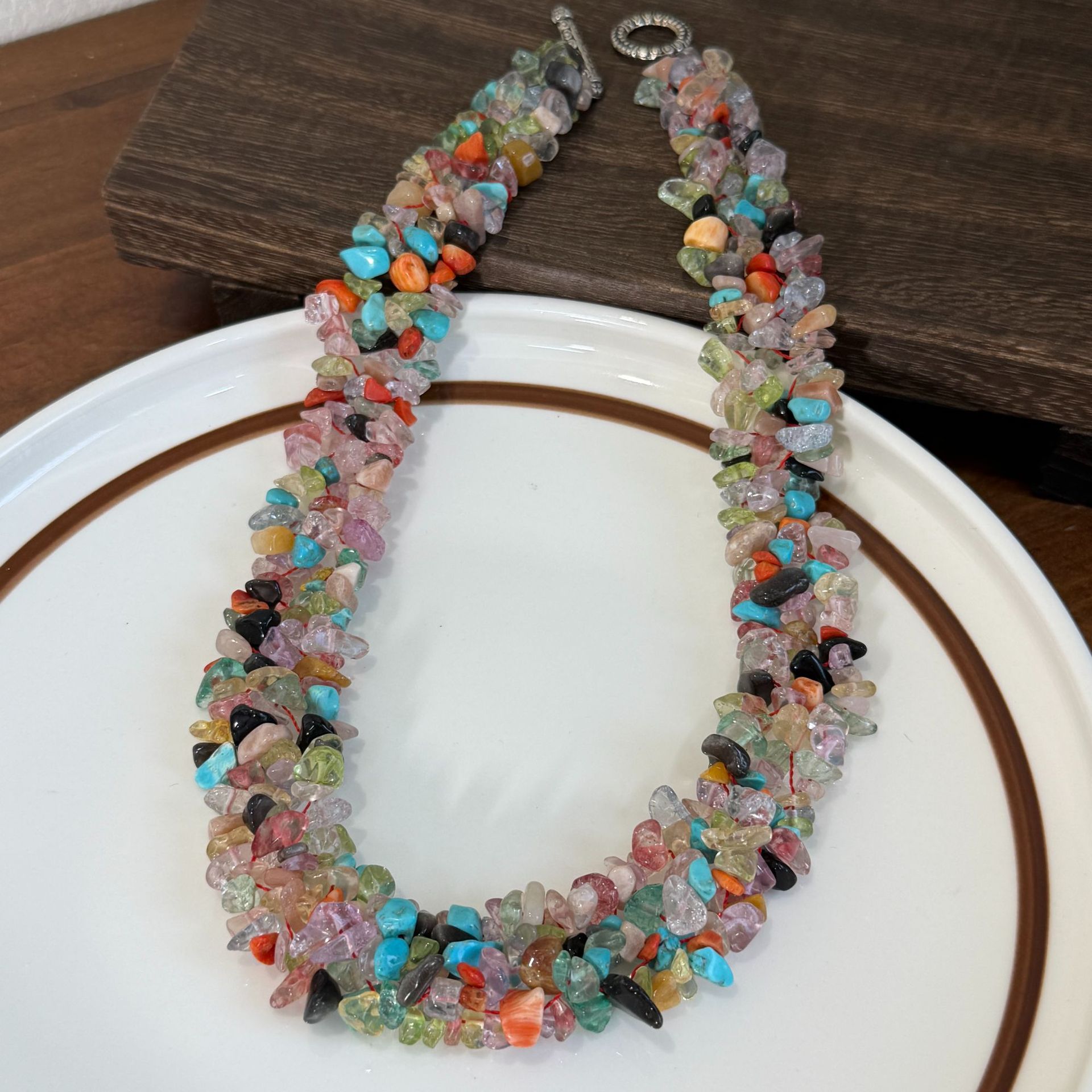 Natural Stone Layered Necklace, picture 3 of 6