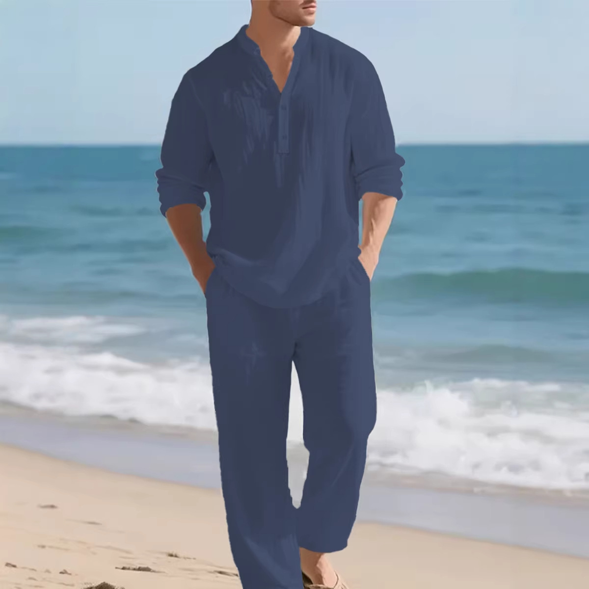 Mens Casual Fashion Top And Pants Set