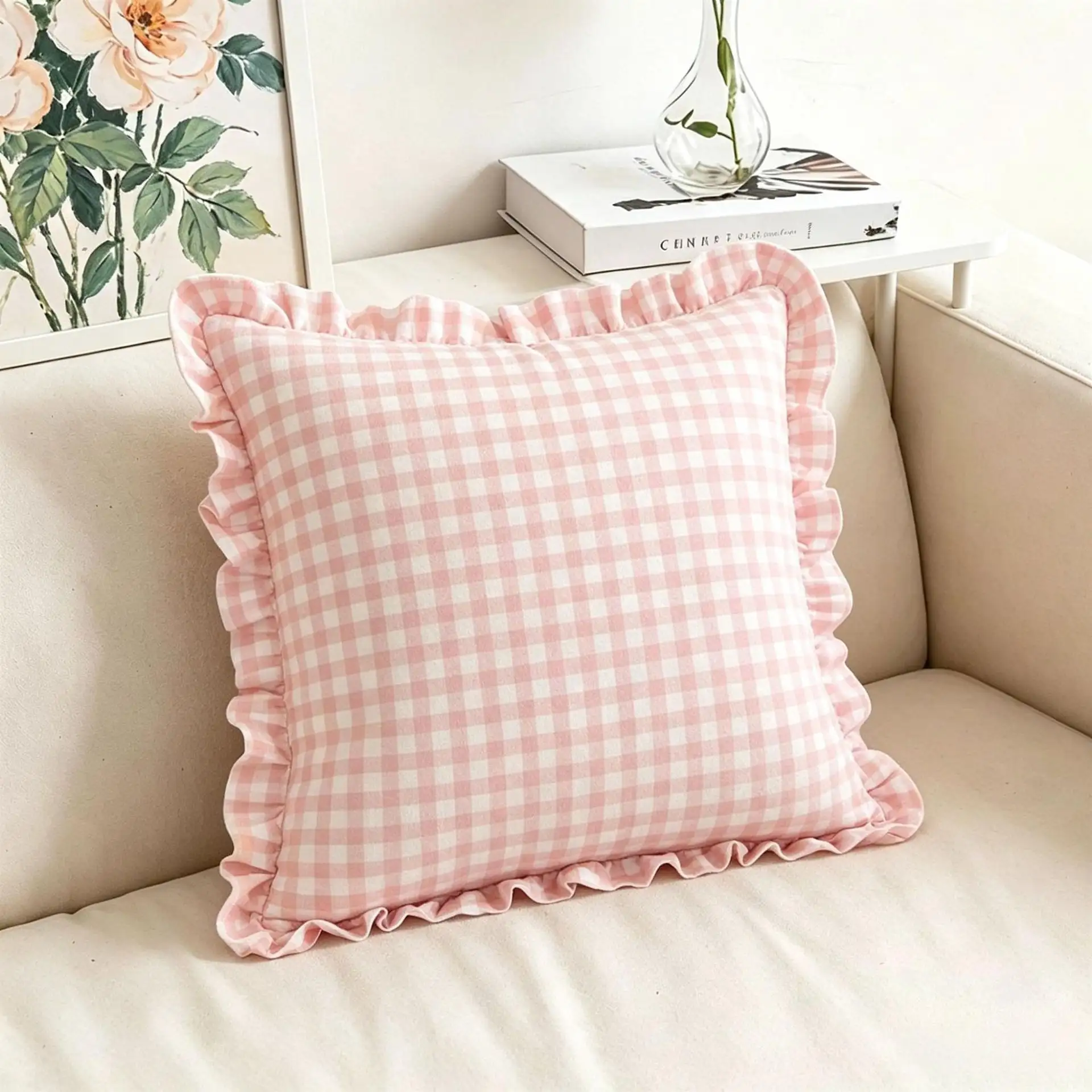 Creative Fashion Retro Square Ruffled Pillowcase