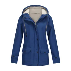 Women's Anorak Composite Fleece-lined Waterproof Jacket - Navy Blue - View 1