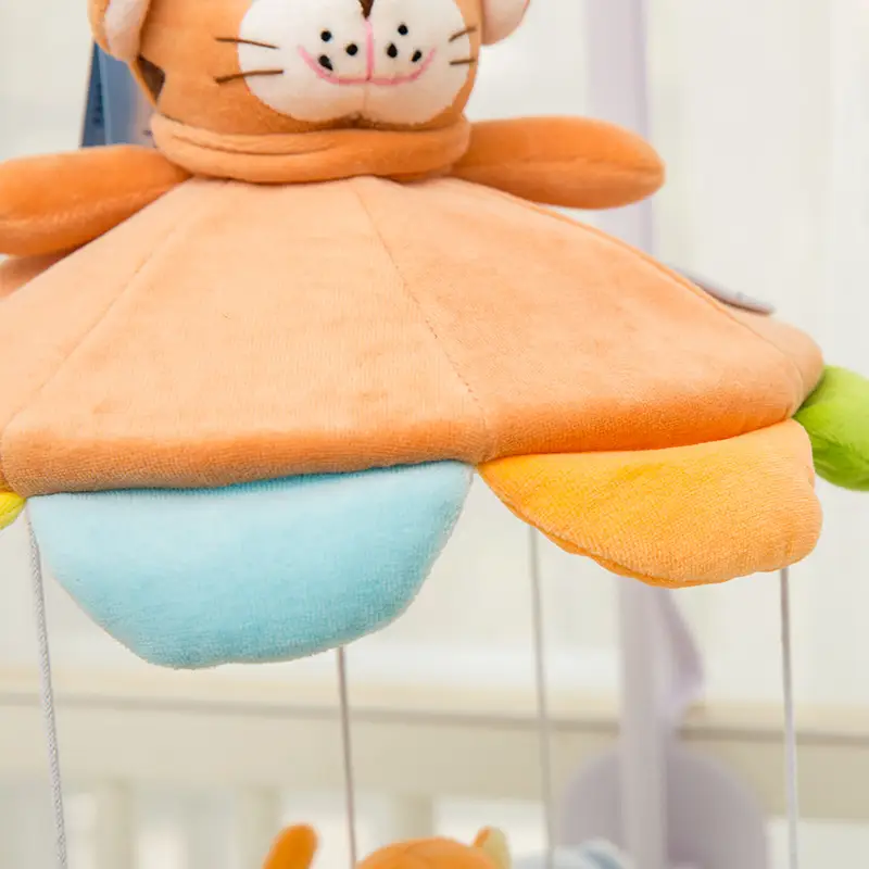 Tiger Bed Bell Baby Fabric Music Rotating Plush Bed Newborn Toy Cute Baby