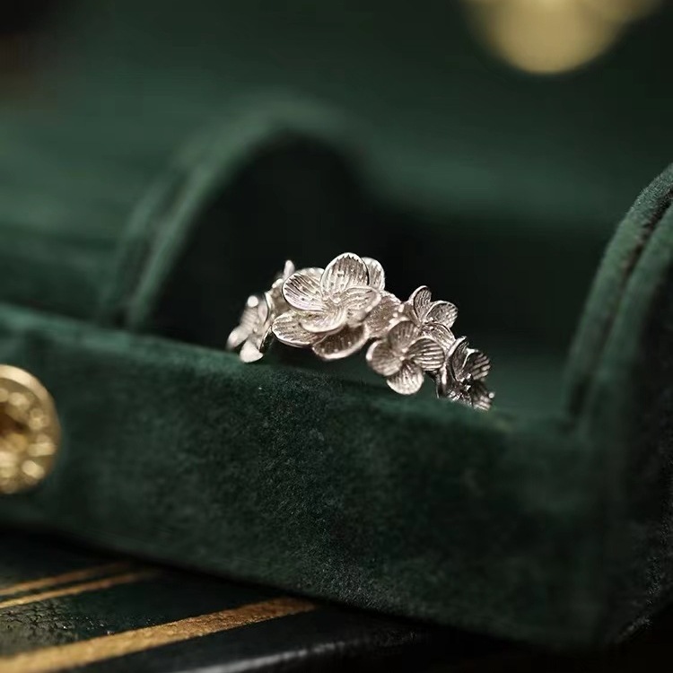 Silver Plated Flower Ring For Women