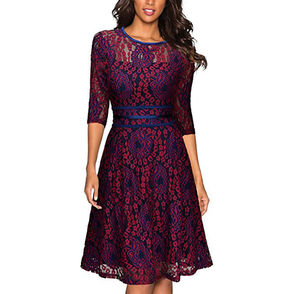 Lace A-Line Slim Dress, picture 7 of 7