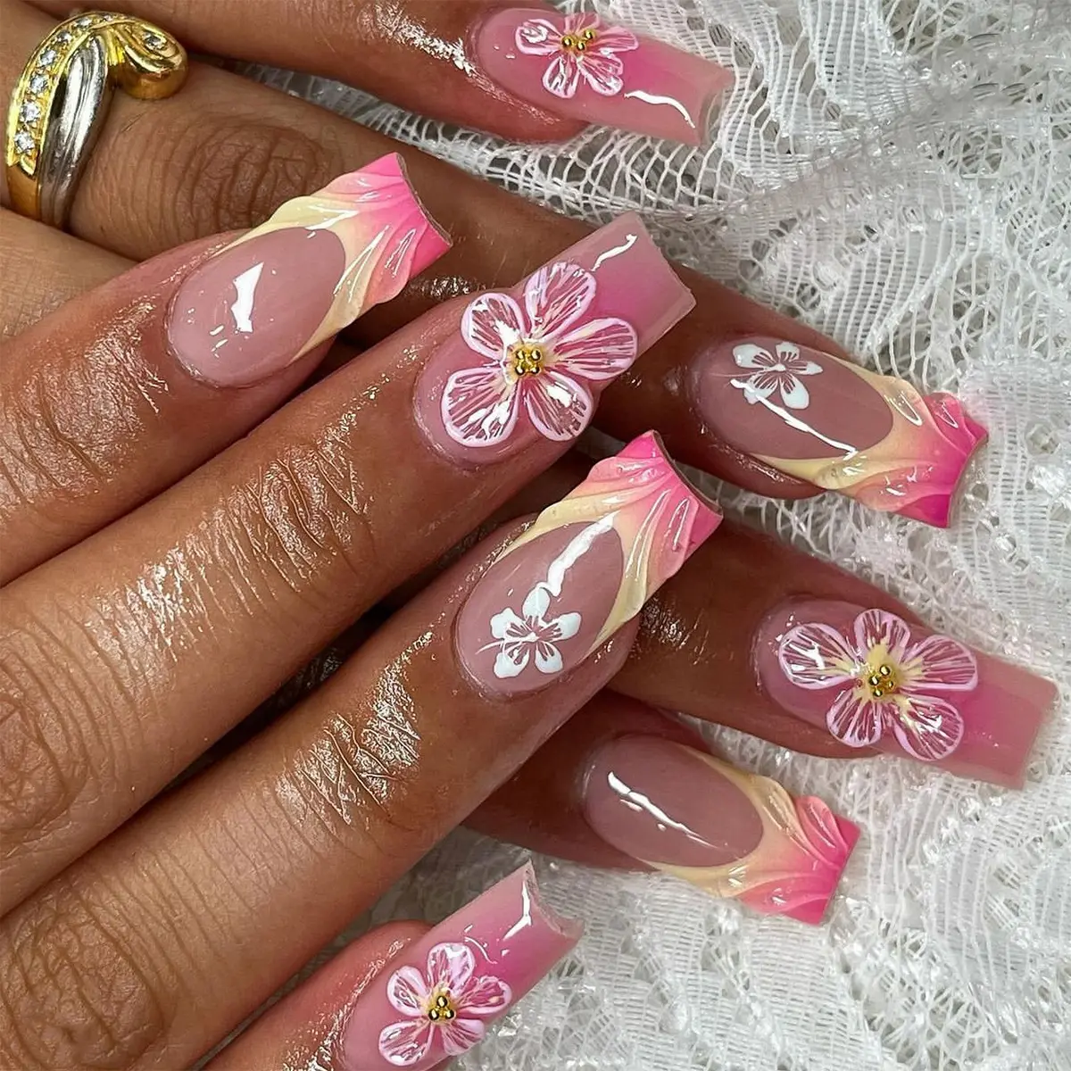 Short Ombre Square Nail Press-on Nails