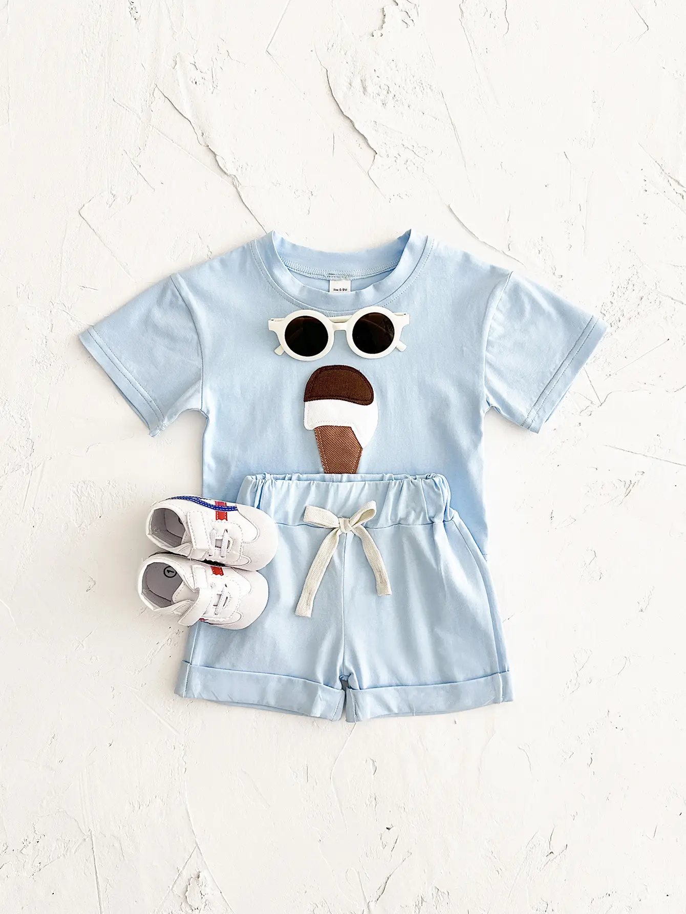 Baby Ice Cream Patch Short Sleeve Suit