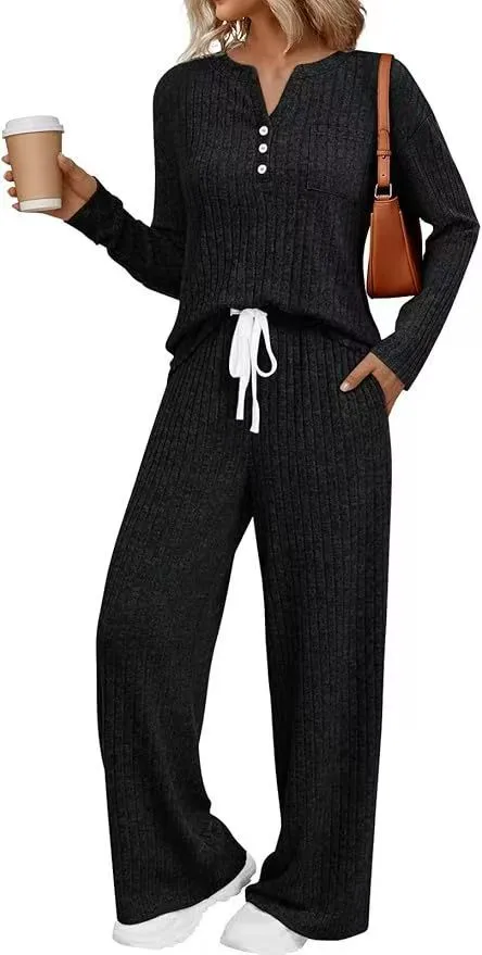 V neck Striped Knit Casual Comfortable Long Coat Long Sleeve Black - Shop at LoveMi