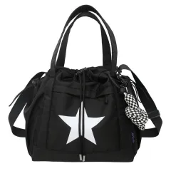 Women's Casual Large Capacity Crossbody Canvas Bag - Black - View 1