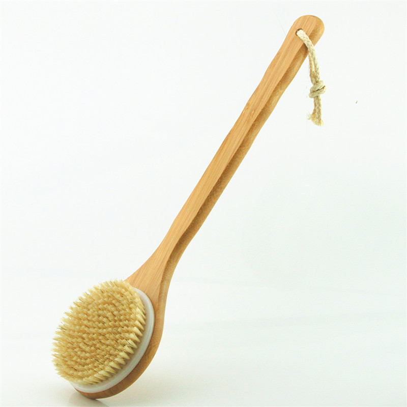 Bamboo Big Mac Whole Handle Pig Bristle Bath Brush