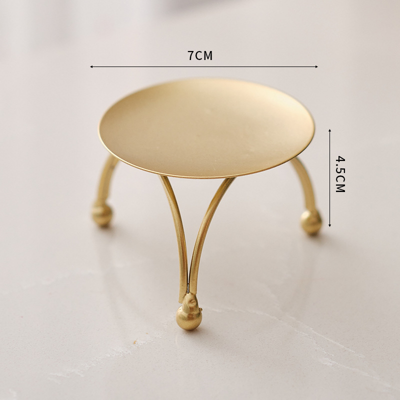 Small Stool Candlestick Gold