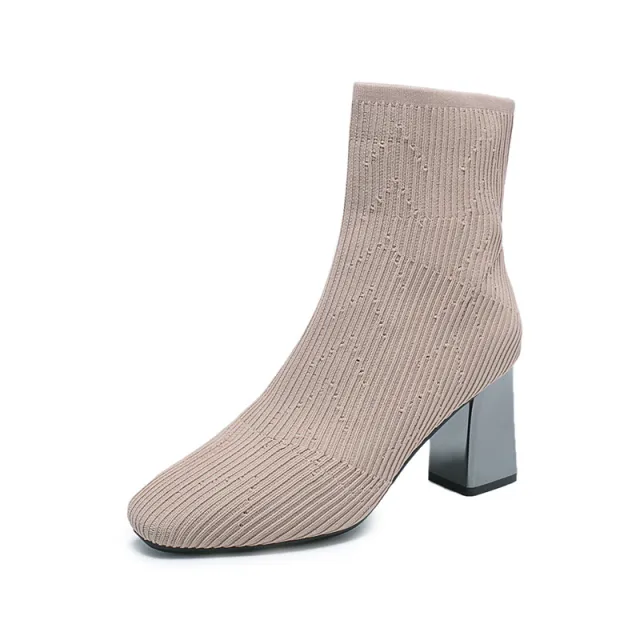Martin Boots Women's Sleeves Wool Boots Spring Roll Shaft Stretch Socks Khaki - Shop at LoveMi