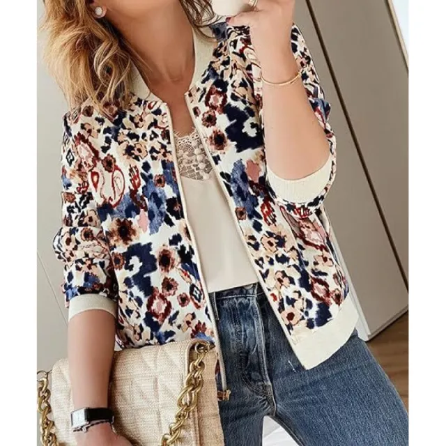 Women's Zipper Casual Leopard Print Stand Collar Short Jacket Style 13 - Shop at LoveMi