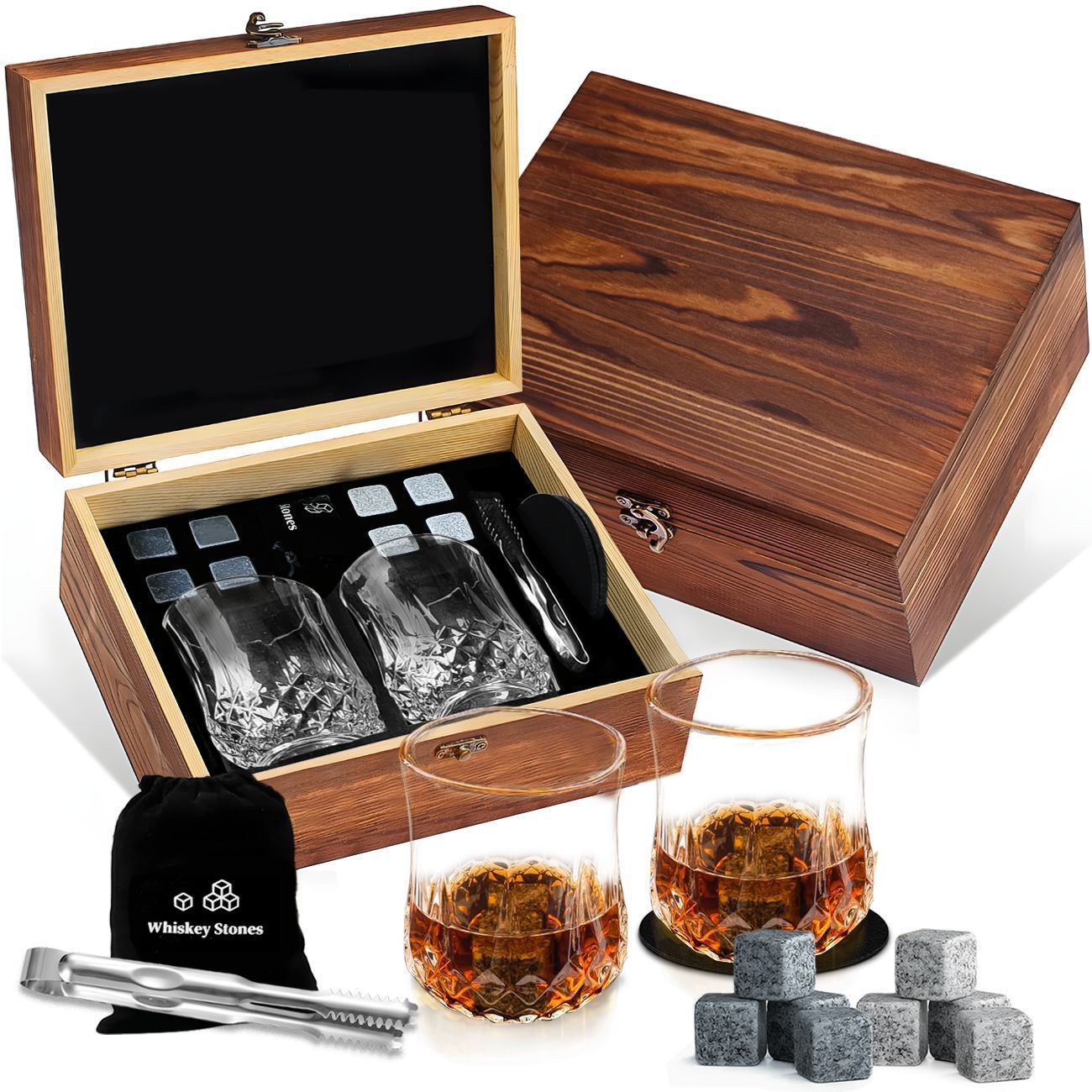 2Cup 8Stone Gift Box Granite Ice Stone Set