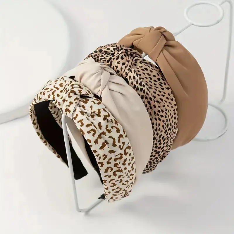 Fabric Craft Knotted Headdress Vintage Leopard Print