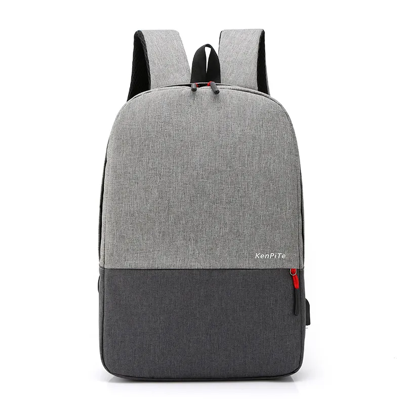 Fashion Commuter Backpack Outdoor Casual Lightweight Simple Laptop Bag - Gray