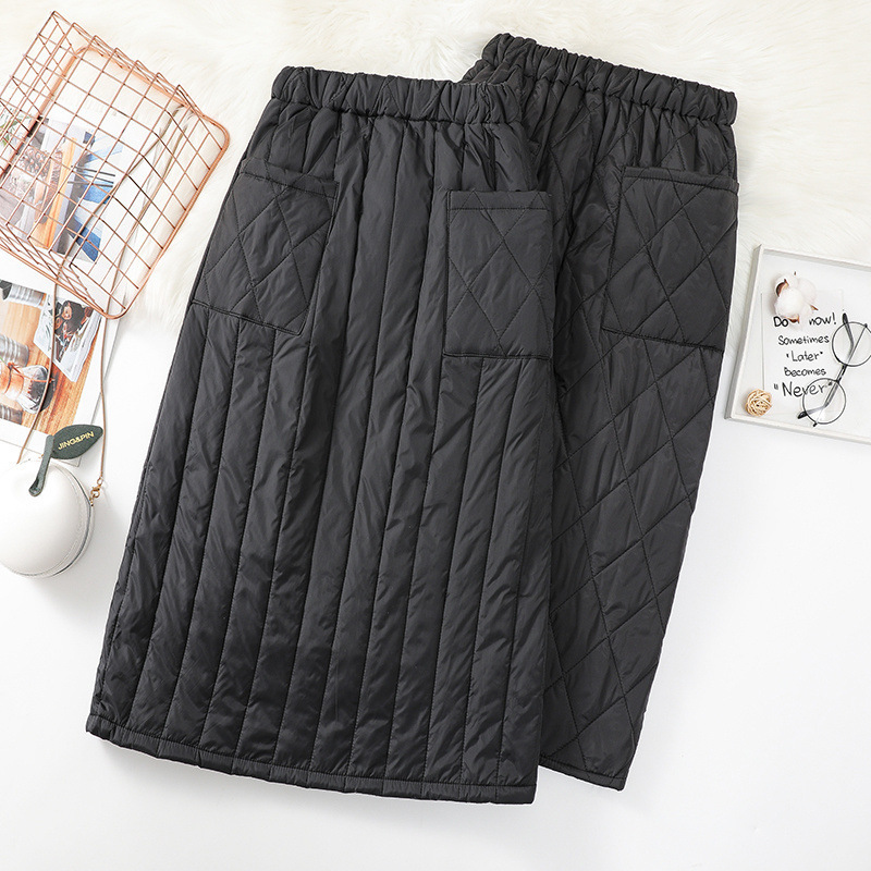 Warm Thick Windproof High Waist Down Cotton Skirt