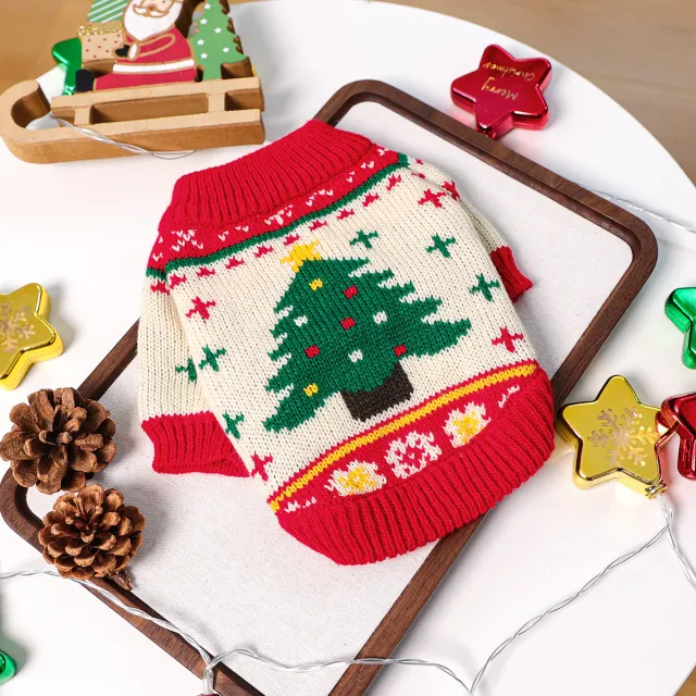 Casual Fashion Green Christmas Tree Dog Sweater Green Christmas Tree Sweater - Shop at LoveMi