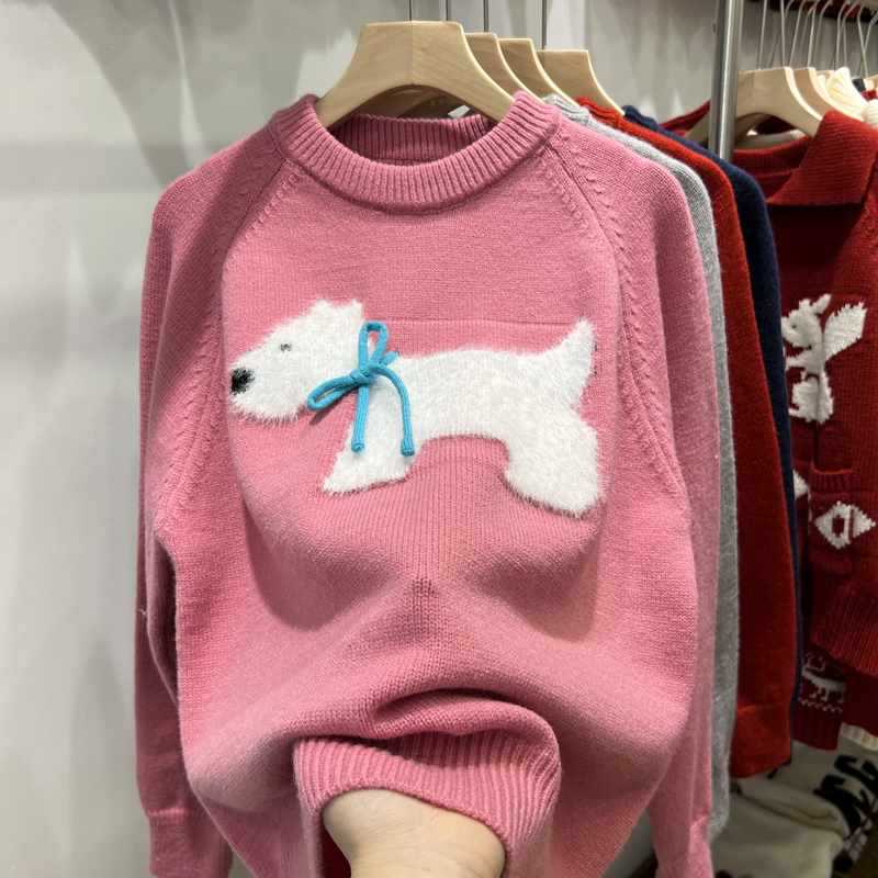 New Autumn And Winter Lazy Style Thickened Inner Wear Cartoon Knitted Sweater