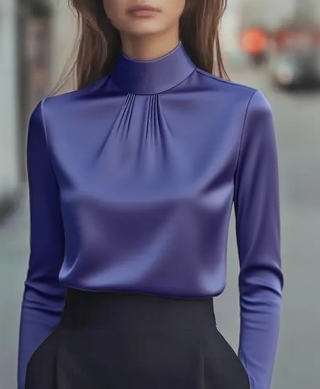 Women's Casual Fashionable Elegant Solid-Color Long-Sleeve Shirt - Image 8