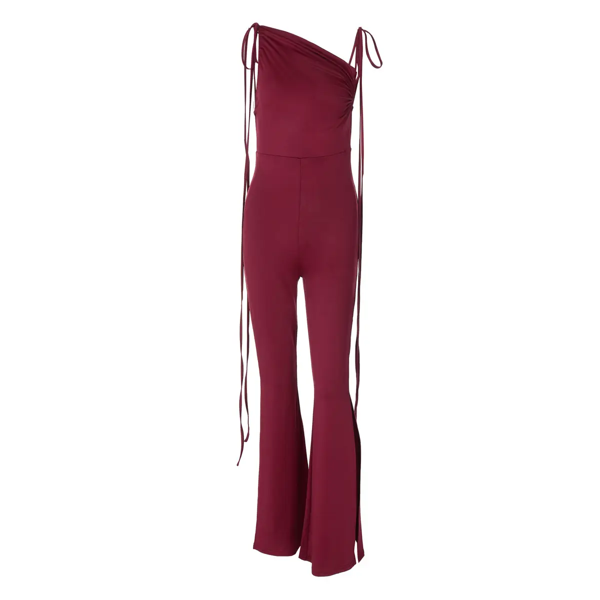 Female Fashionable With Side-slit Slim Fit Bodysuit