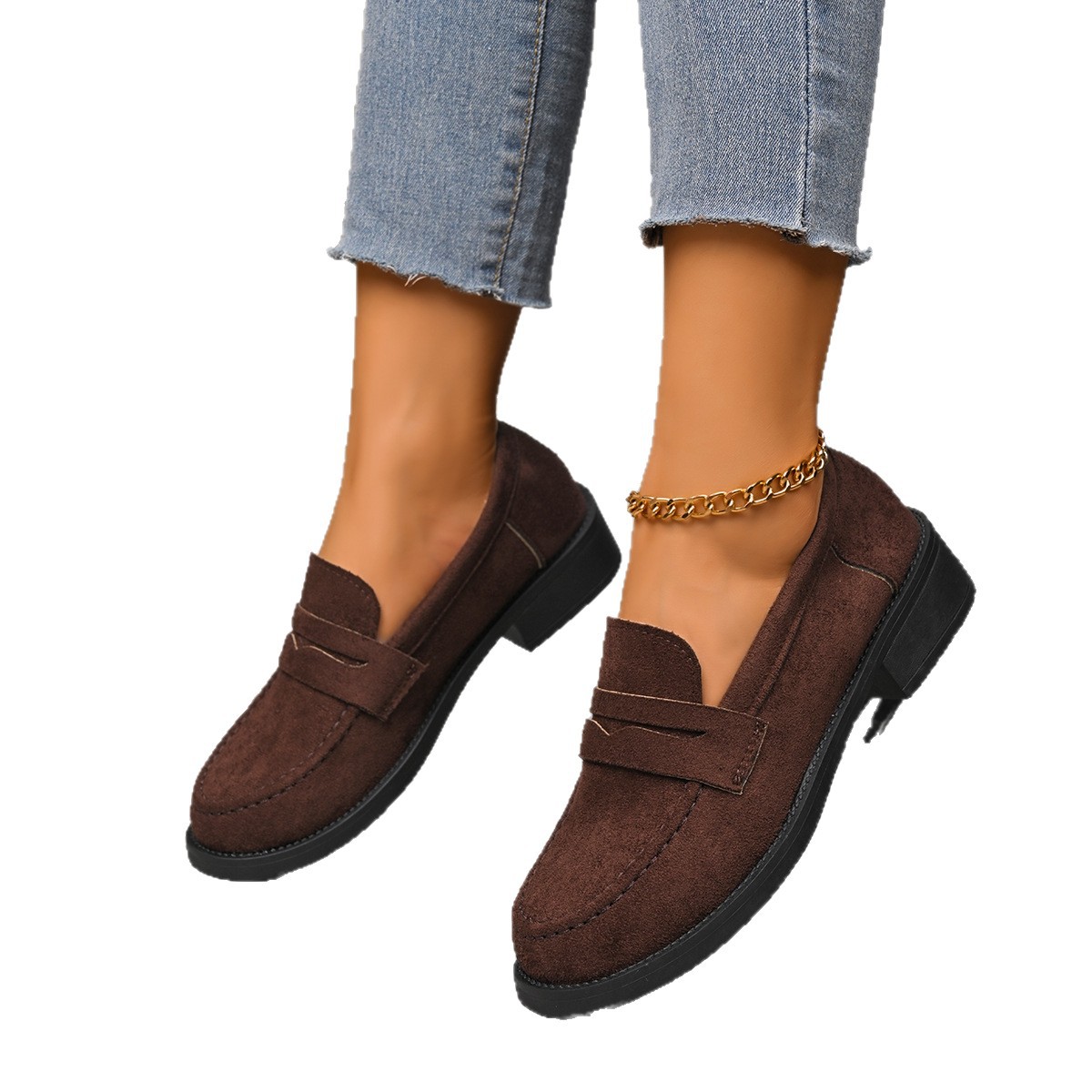 British-style Low-top Vintage Suede Shoes