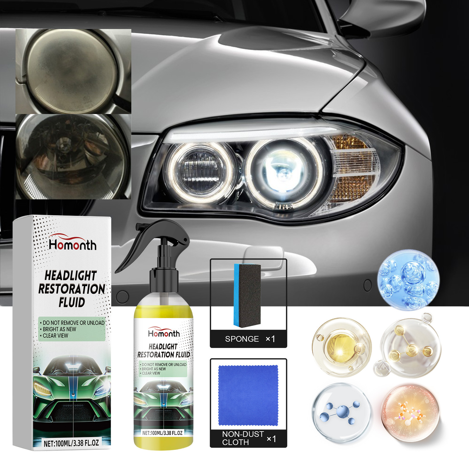 Title 5, Car Headlight Repairing Liquid Brightening Plat...