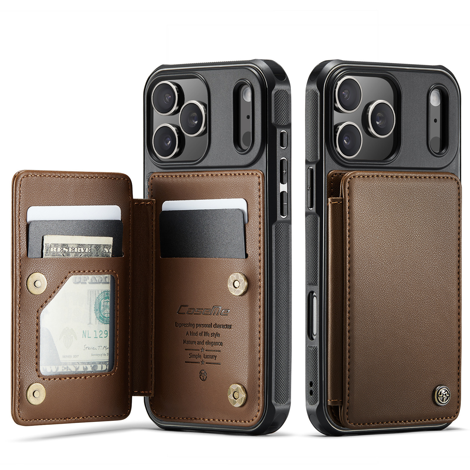 Flip Phone Case With Card Slot Protective Leather Case For Anti Scan Design 5