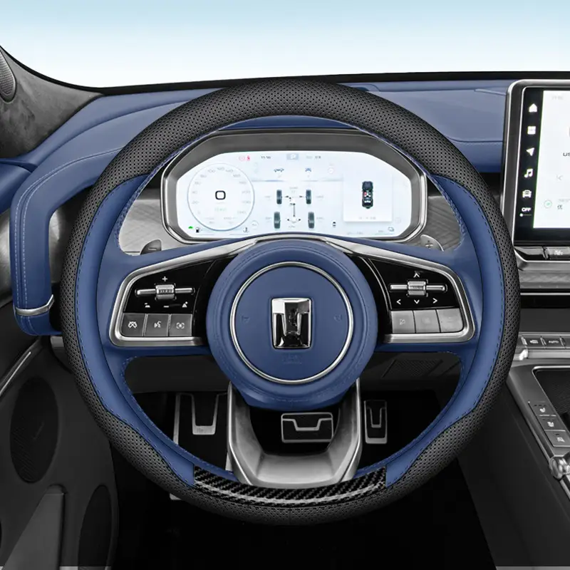 Napa Leather Non-Slip Steering Wheel Cover No Sewing Required Suitable For All Seasons