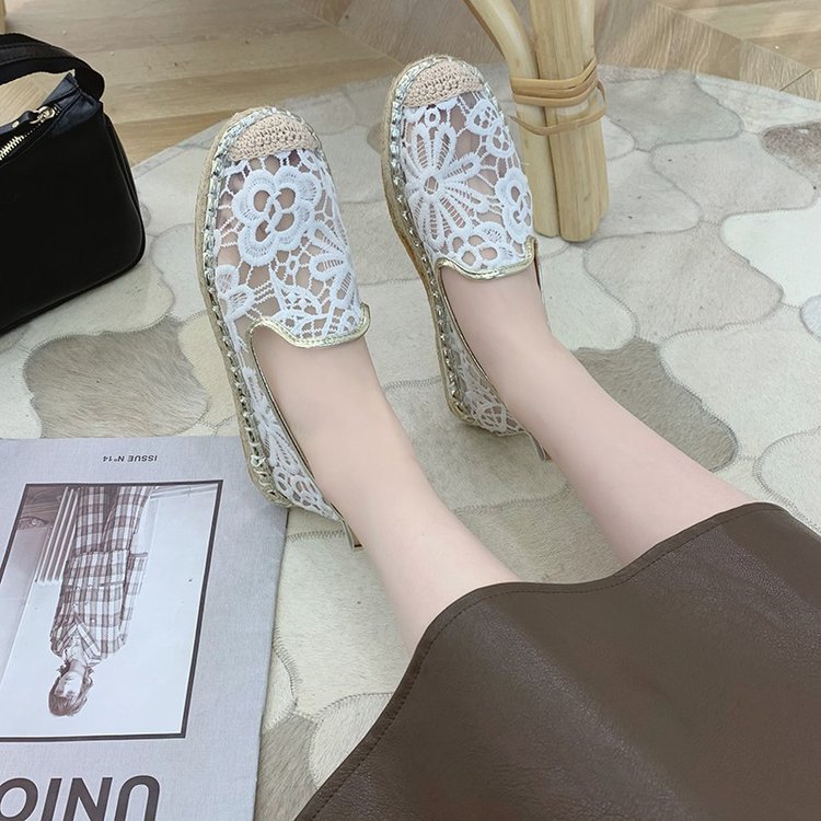 Large Size Fisherman Shoes Women's Summer Flat Lace Casual Slip-on Pumps