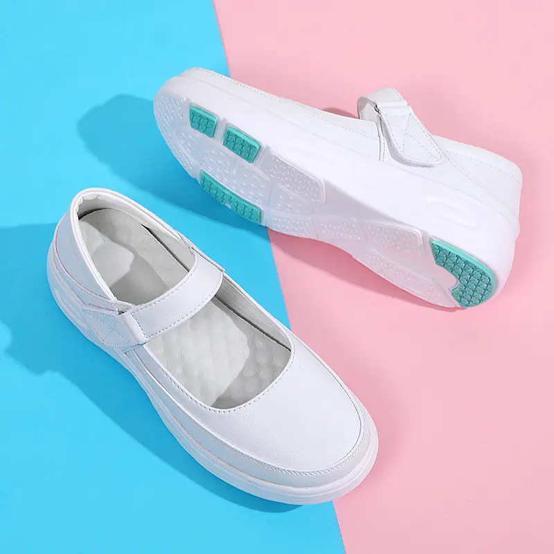 Soft-soled Breathable Non-slip Genuine Leather White Shoes