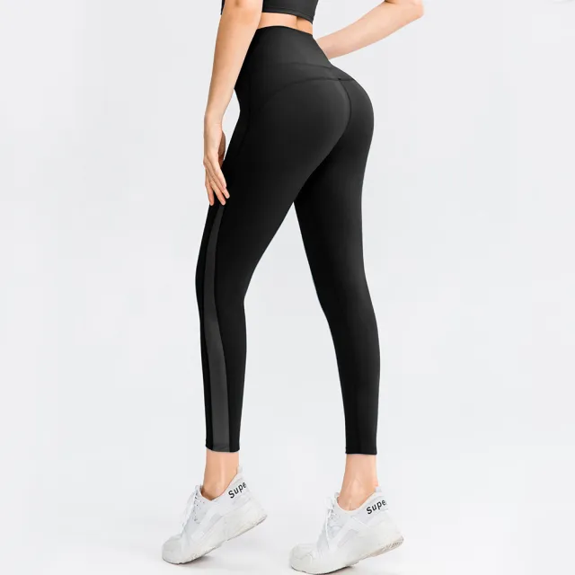 Women's Brocade Double sided Nude Feel No Embarrassment Line Tight Pants High Waist Hip Lift Black - Shop at LoveMi
