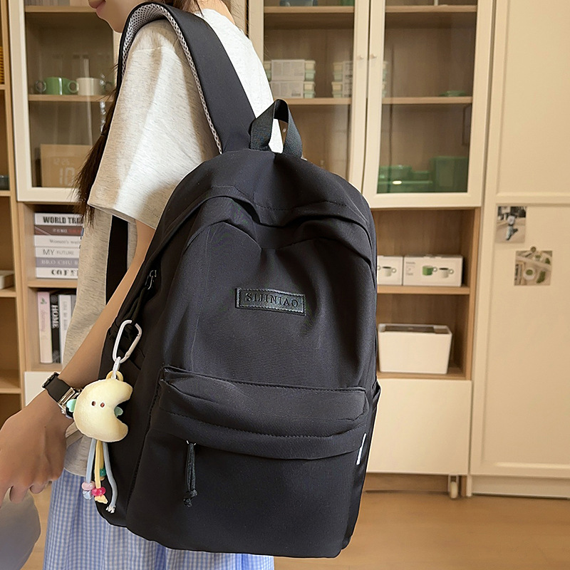 Solid-color Simple And Versatile Backpack For College Students