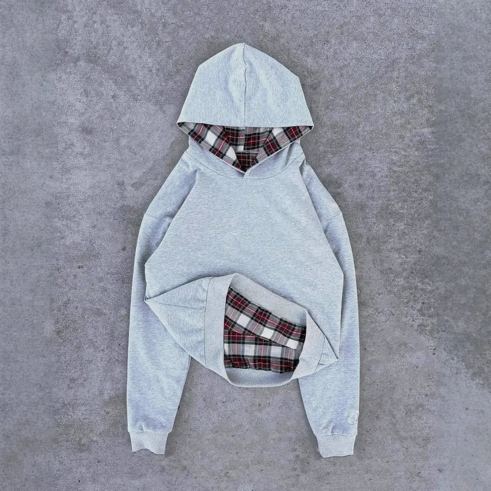 Hip Hop Double-sided Retro Plaid Casual Sweater