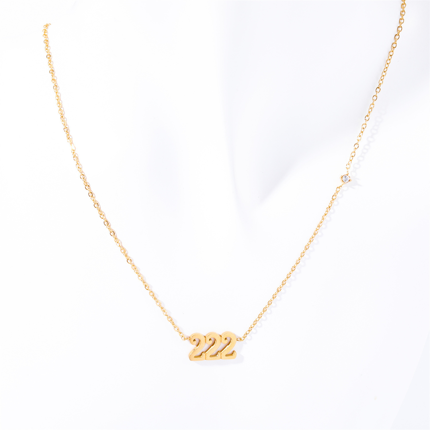 Stainless Steel Angel Digital Diamond Pendant Necklace