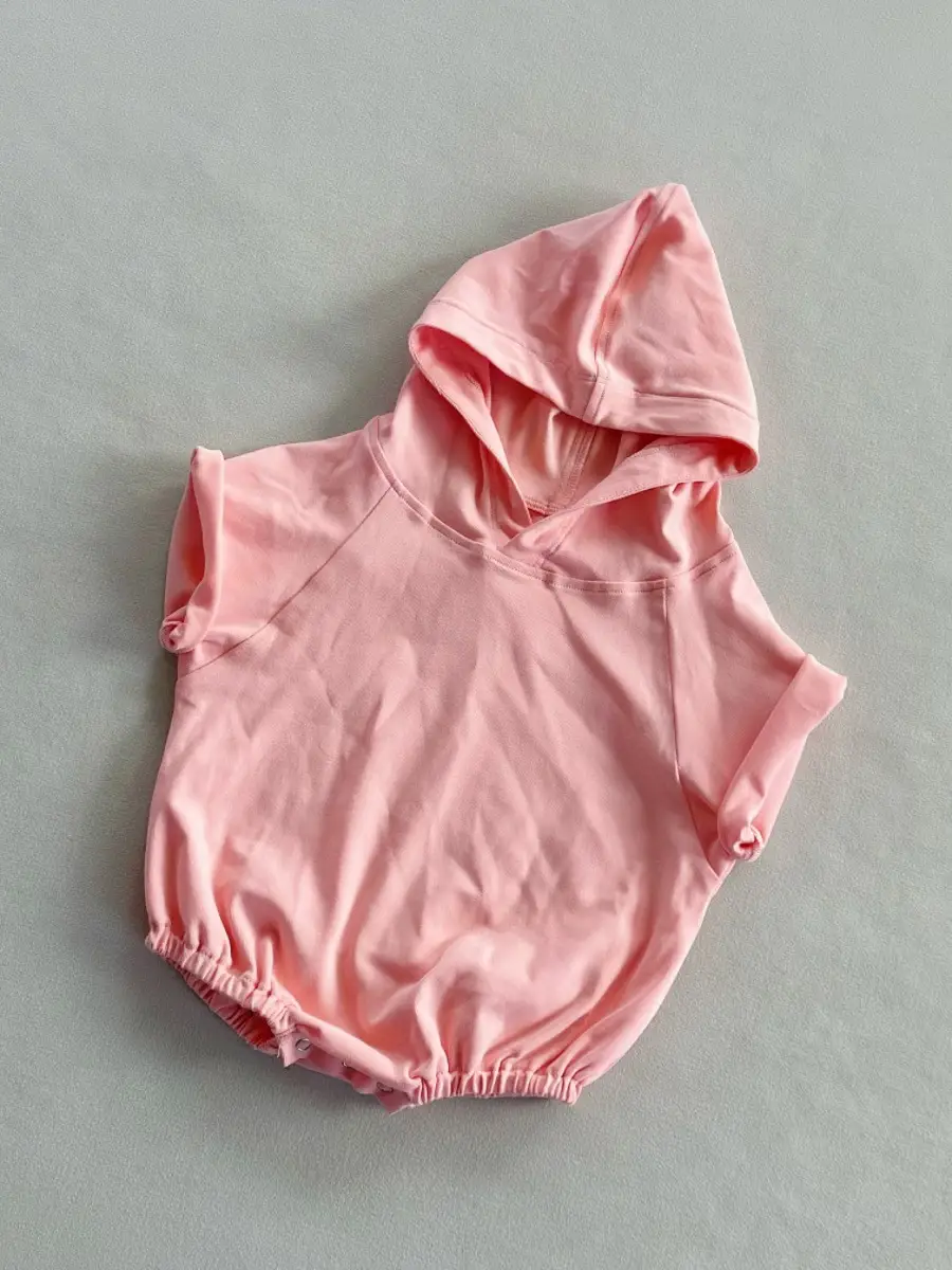 Baby Cute Candy-Colored Hooded Cotton Romper