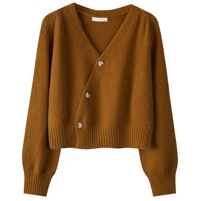 Loose Casual Women's Cardigan Sweater Coat Khaki - Shop at LoveMi
