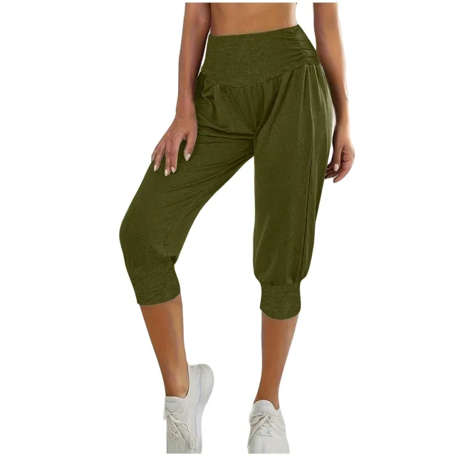 Women's Home Casual Pants High Waist Temperament Ankle tied Harem Pants Army Green - Shop at LoveMi