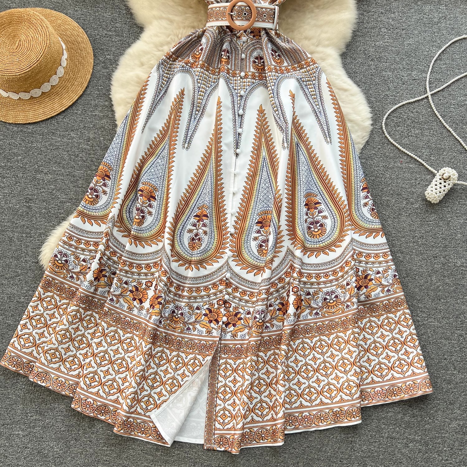 Women's Fashion Printed Temperament Slim Dress