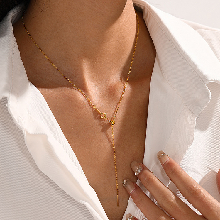Stainless Steel DIY Titanium Steel Simple Necklace Adjustable