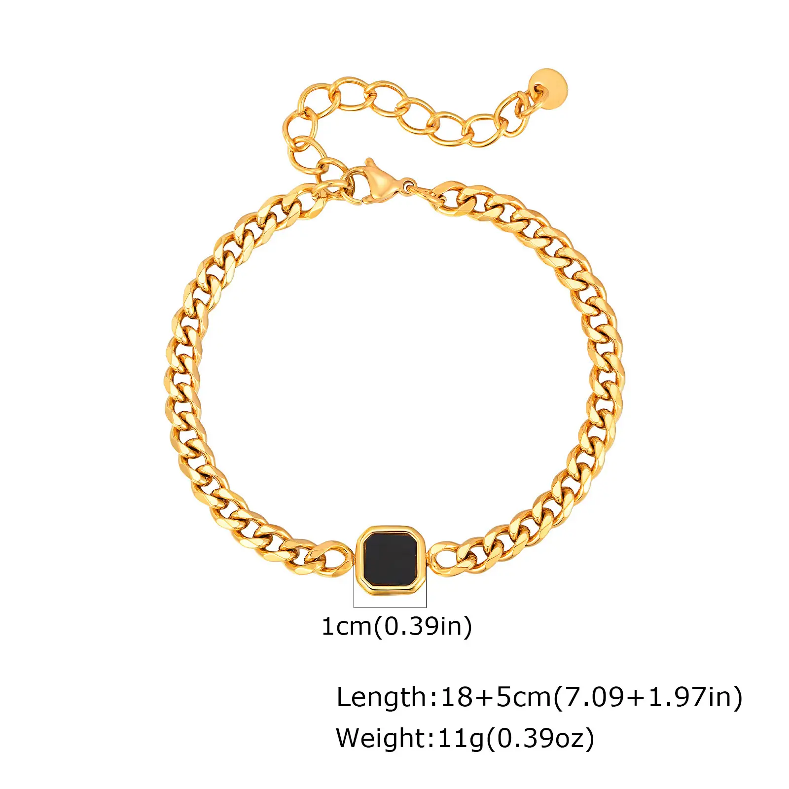 Stainless Steel Acrylic Six-Sided Polished Chain Trendy Bracelet